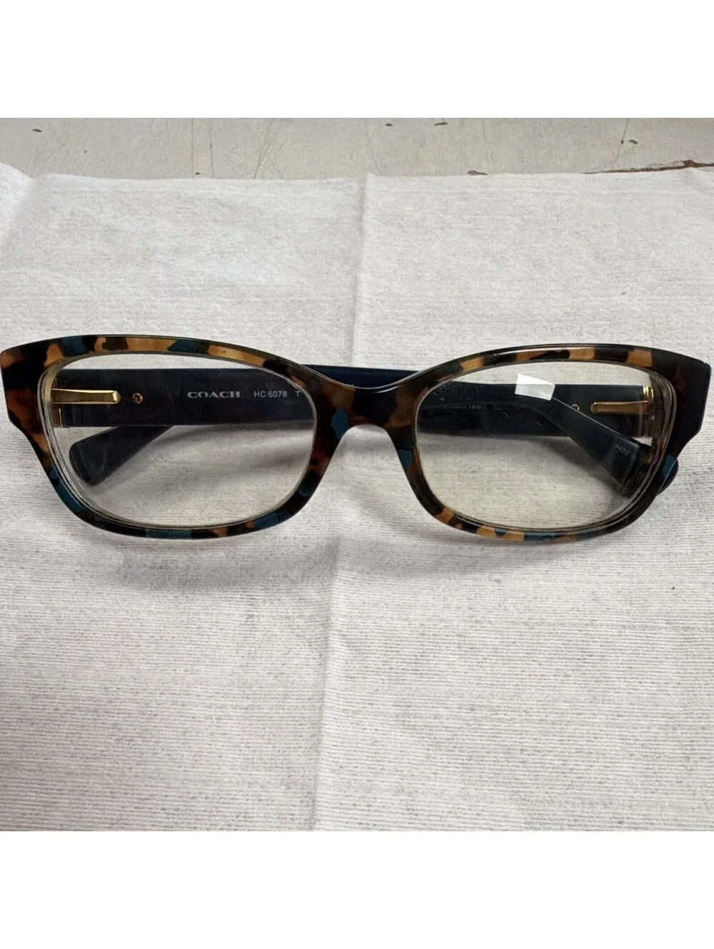 Coach HC6078 5337 Eyeglasses Teal Confetti Tortoise 52-16-135 Frames